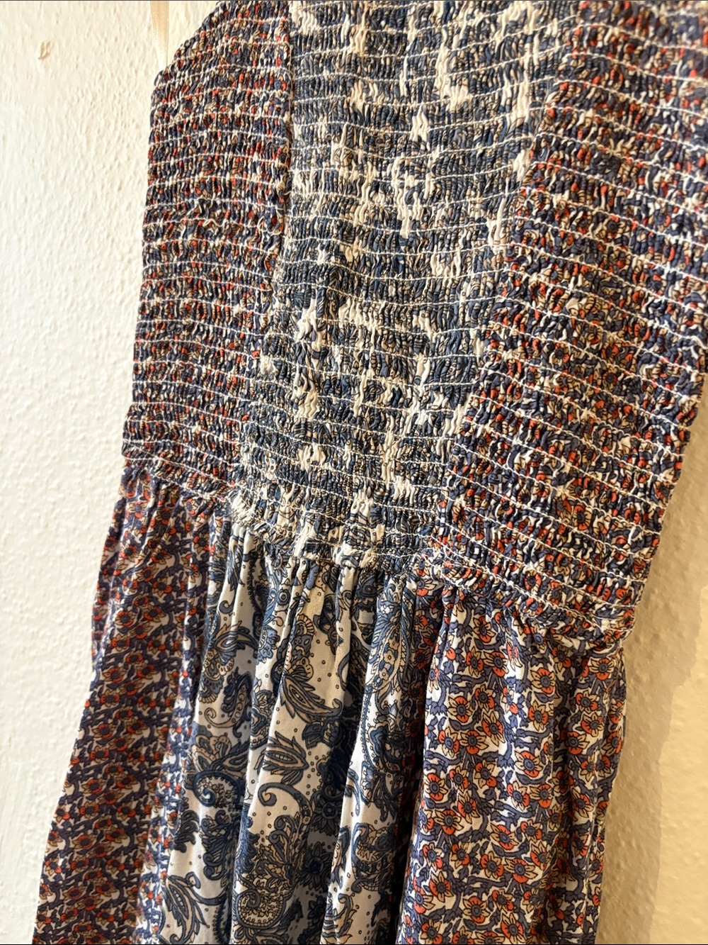 Japna Mixed Floral Halter Maxi Dress in Blue and Brown - Picture 3 of 13